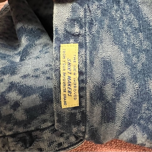 SCOTCH & SODA Men Blue Patterned Denim Button Long Sleeve Top Size M - Picture 6 of 7